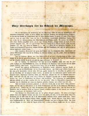 Gebrauchsanleitung f&uuml;r Mikroskop Kellner's Nachfolger Fr. Belthle in Wetzlar Nr. 879