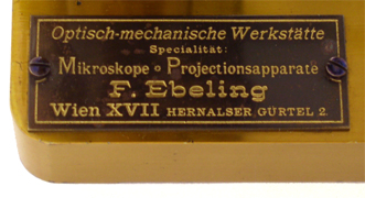 Ebeling Wien Pr&auml;pariermikroskop: Signatur