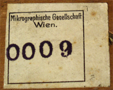 Ebeling Wien Pr&auml;pariermikroskop Inventurschild
