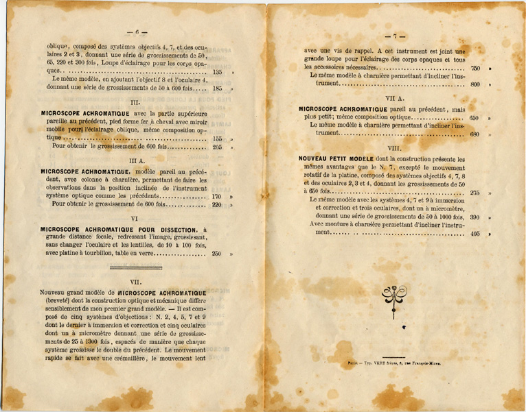 Prix-Courant Hartnack 1872