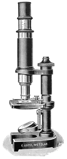 Leitz Kursmikroskop Stativ IV. Abb. aus: Ernst Leitz, Optische Werkst&auml;tte Wetzlar: Mikroskope und Nebenapparate. Nr. 40; Wetzlar 1902)