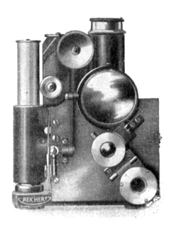 Feldmikroskop Heimdal. Abb. aus: Feldmikroskop Heimdal von Fr. Reinsch. Ausgef&uuml;hrt von der Firma Reichert.&nbsp;(Internationale Revue der gesamten Hydrobiologie und Hydrographie 18 (5): 422-426 (1928)) 