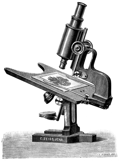 Carl Zeiss Jena, Stativ ID von 1902. Abb. aus: Carl Zeiss Jena, Optische Werkst&auml;tte: Mikroskope und mikroskopische Hilfsapparate; 32. Ausgabe; Jena 1902